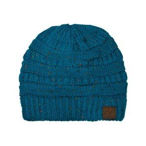 CC C.C Teal Confetti Cable Knit  Beanie Hat